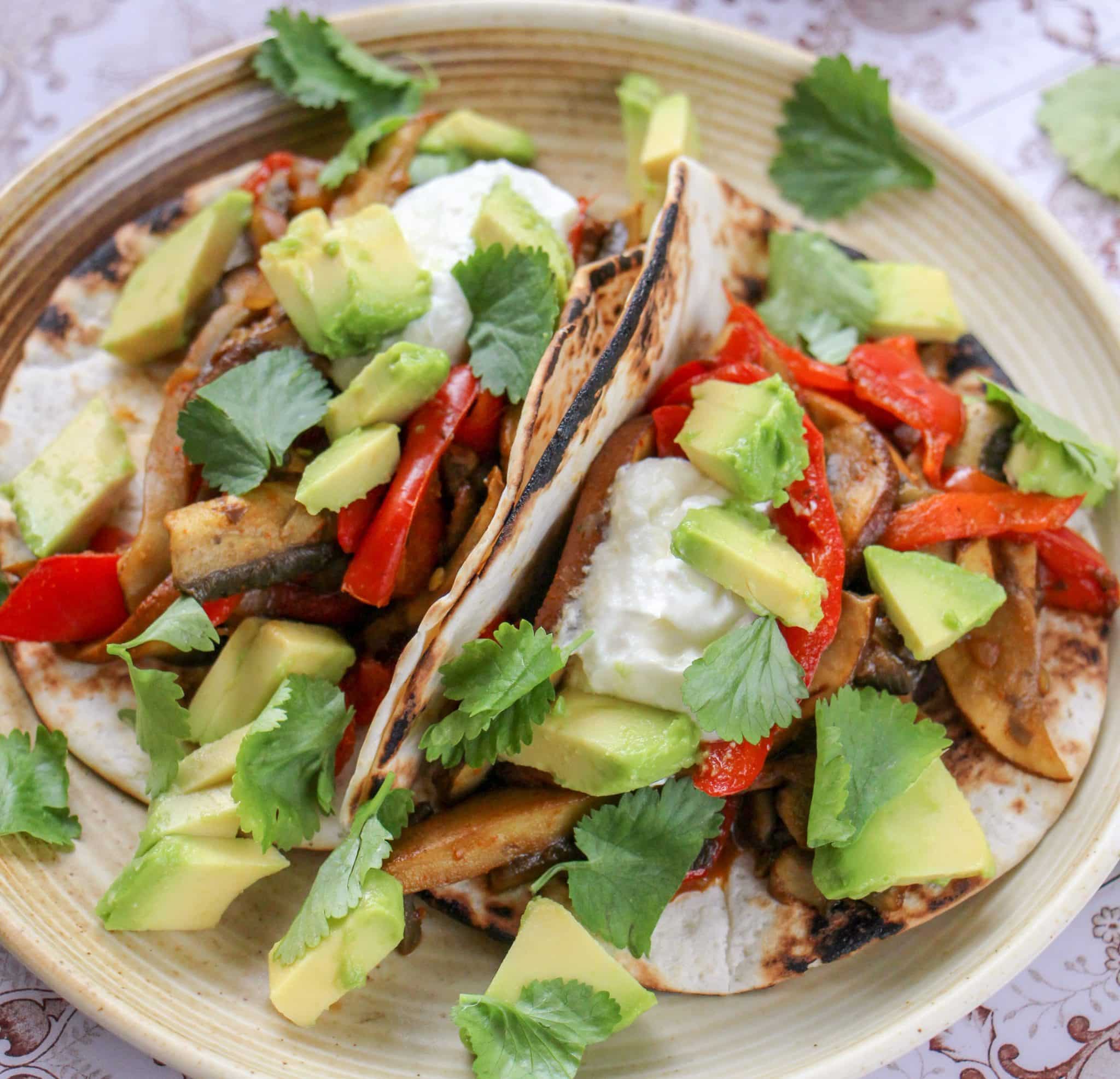 Fajita's met portobello en paprika